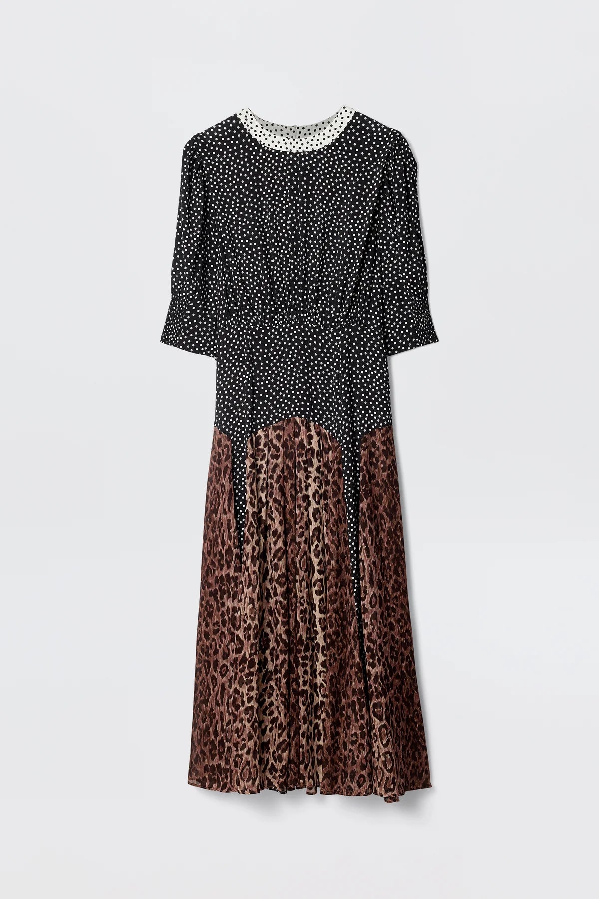 Rixo Meg Leopard Midi Dress Leopard Polka Dot