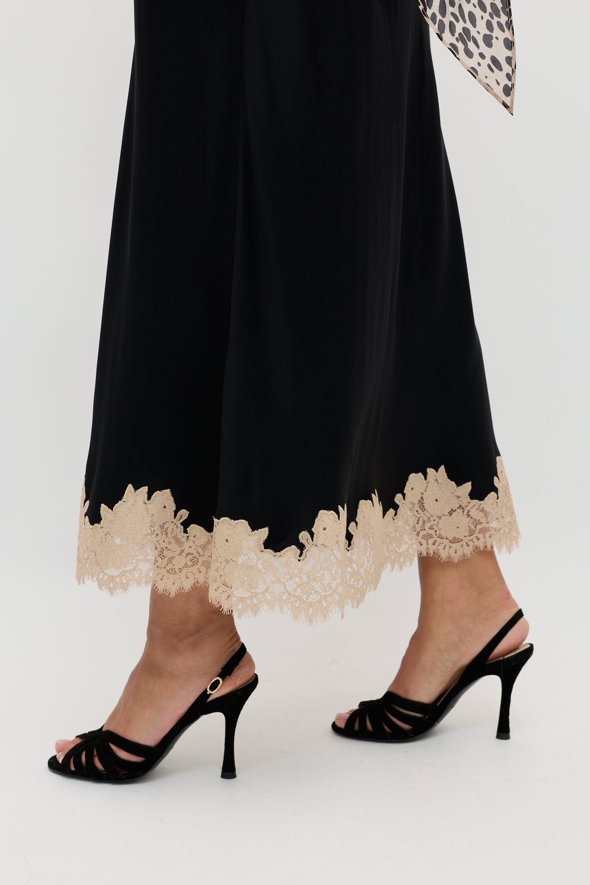 Matilde Satin Midi Skirt Black