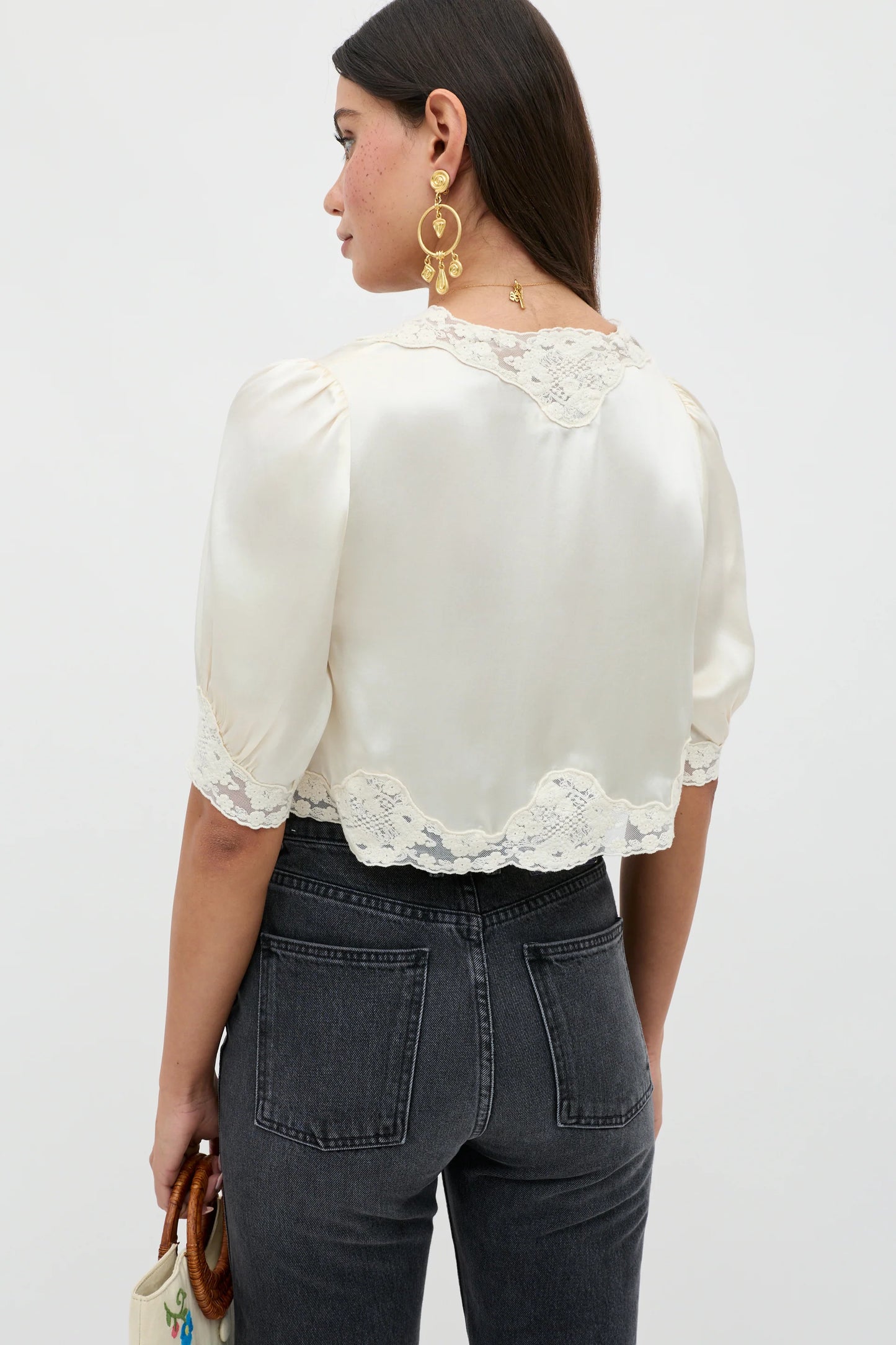 Amara Silk Satin Top Champagne