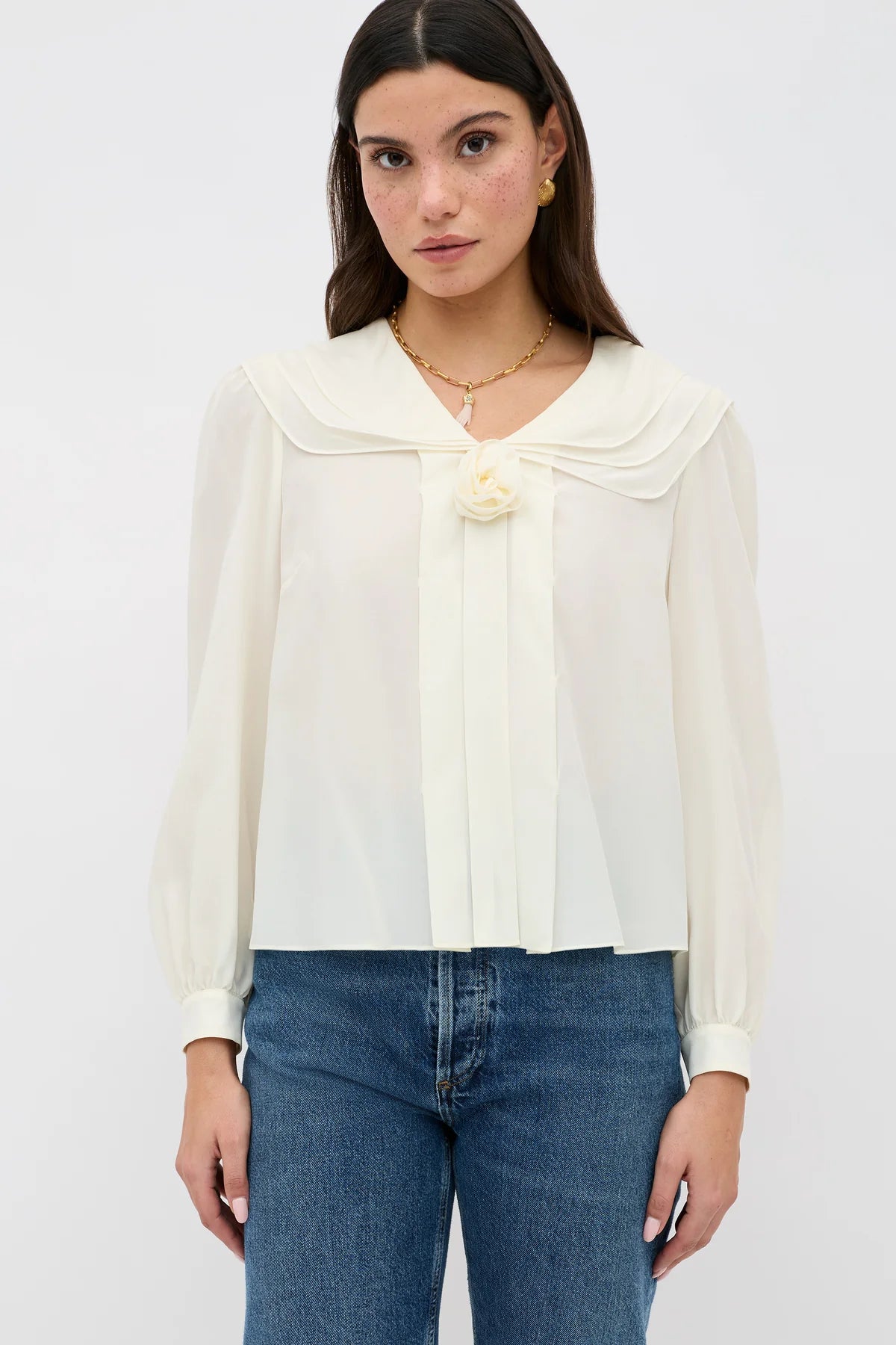 Emelin Silk Blouse Ivory
