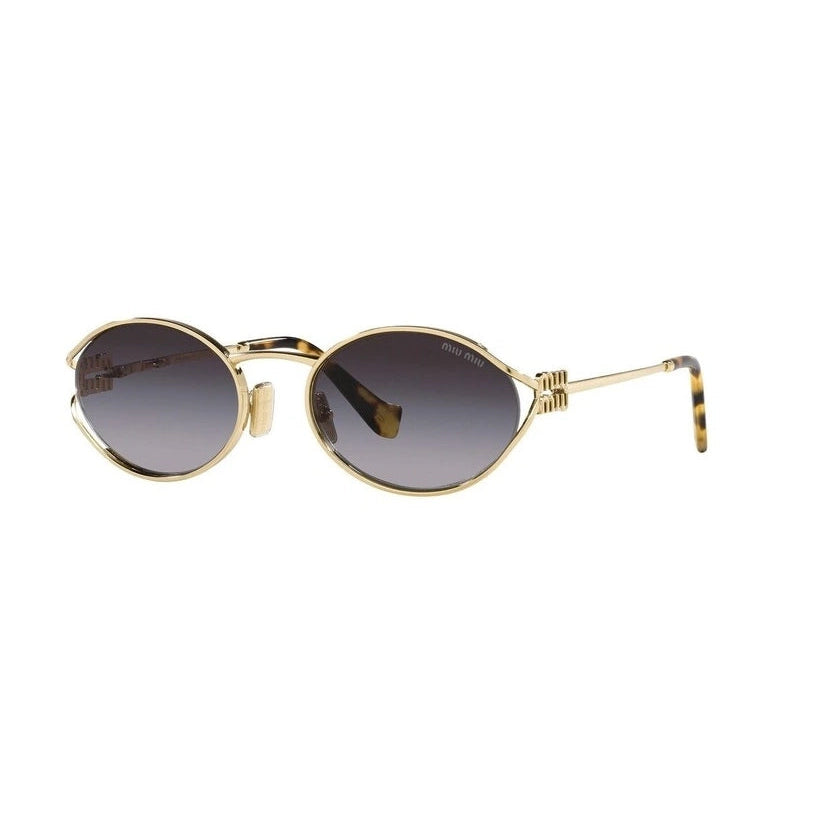 Miu Miu Oval Sunglasses Gold 0MU 52YS - Laneway Boutique