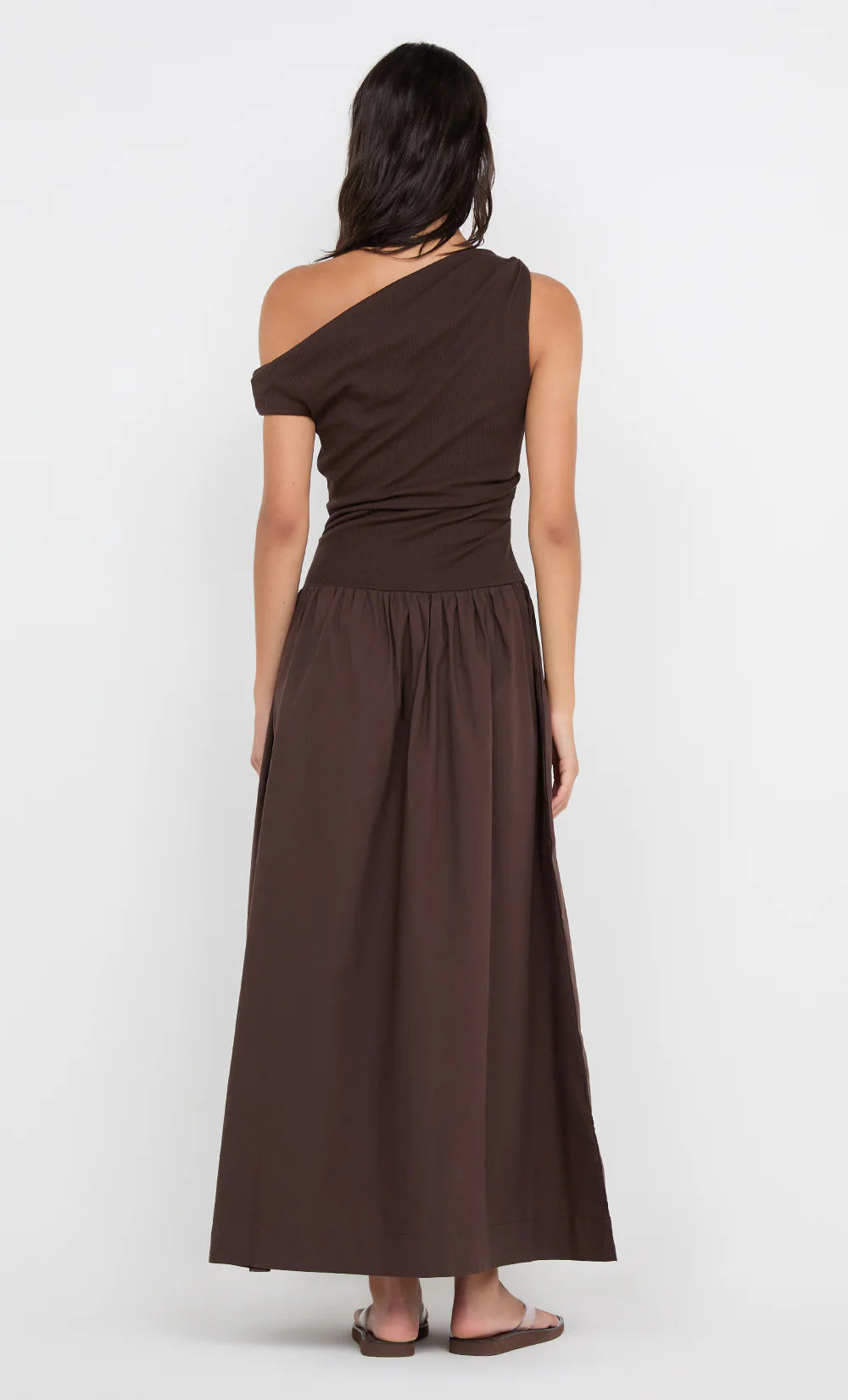 Freya Asym Maxi Dress Chocolate