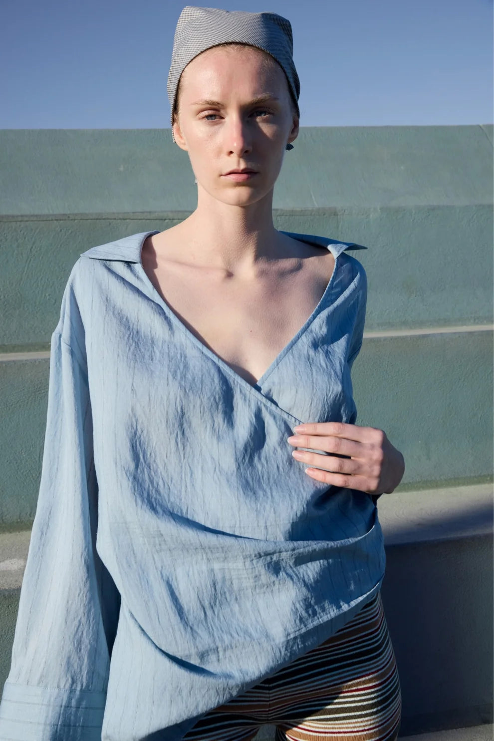 Arcaa Amara Shirt Dress Dusk Blue Stripe