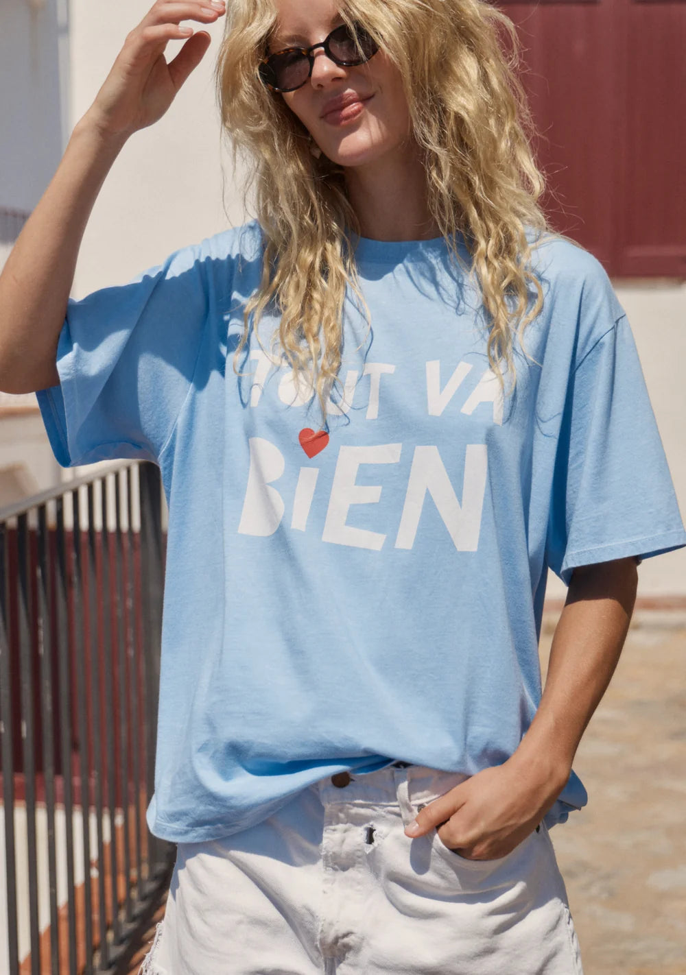 Auguste Tout Va Bien Boyfriend Tee Blue
