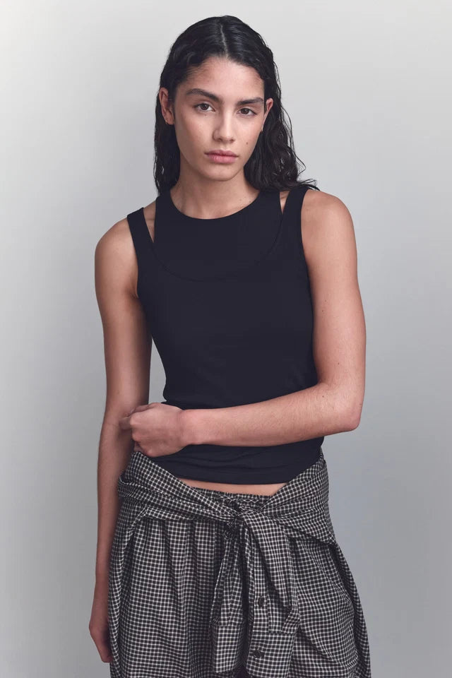 Assembly Label Mika Jersey Layered Tank Black