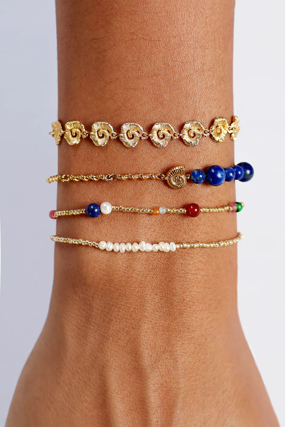 Deep Blue Bracelet Golden Lapis