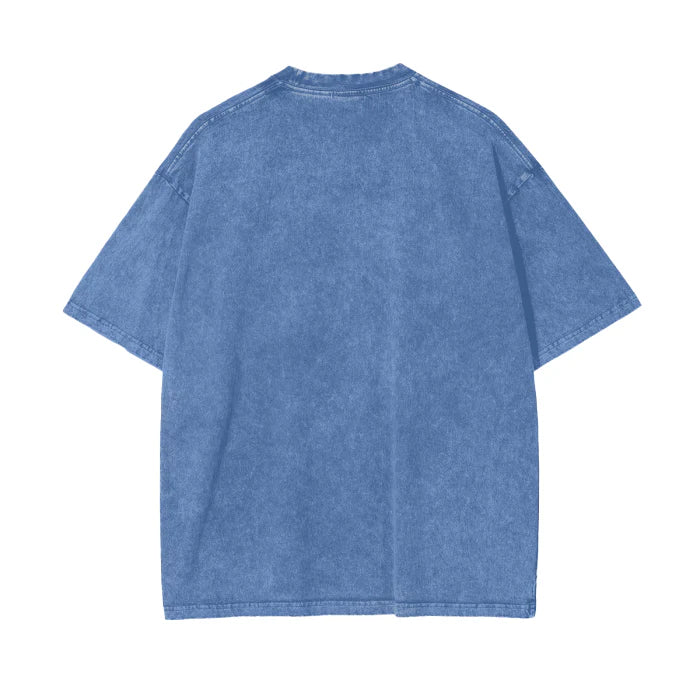 Fairy Bread Acid Wash Oversize Tee Blue