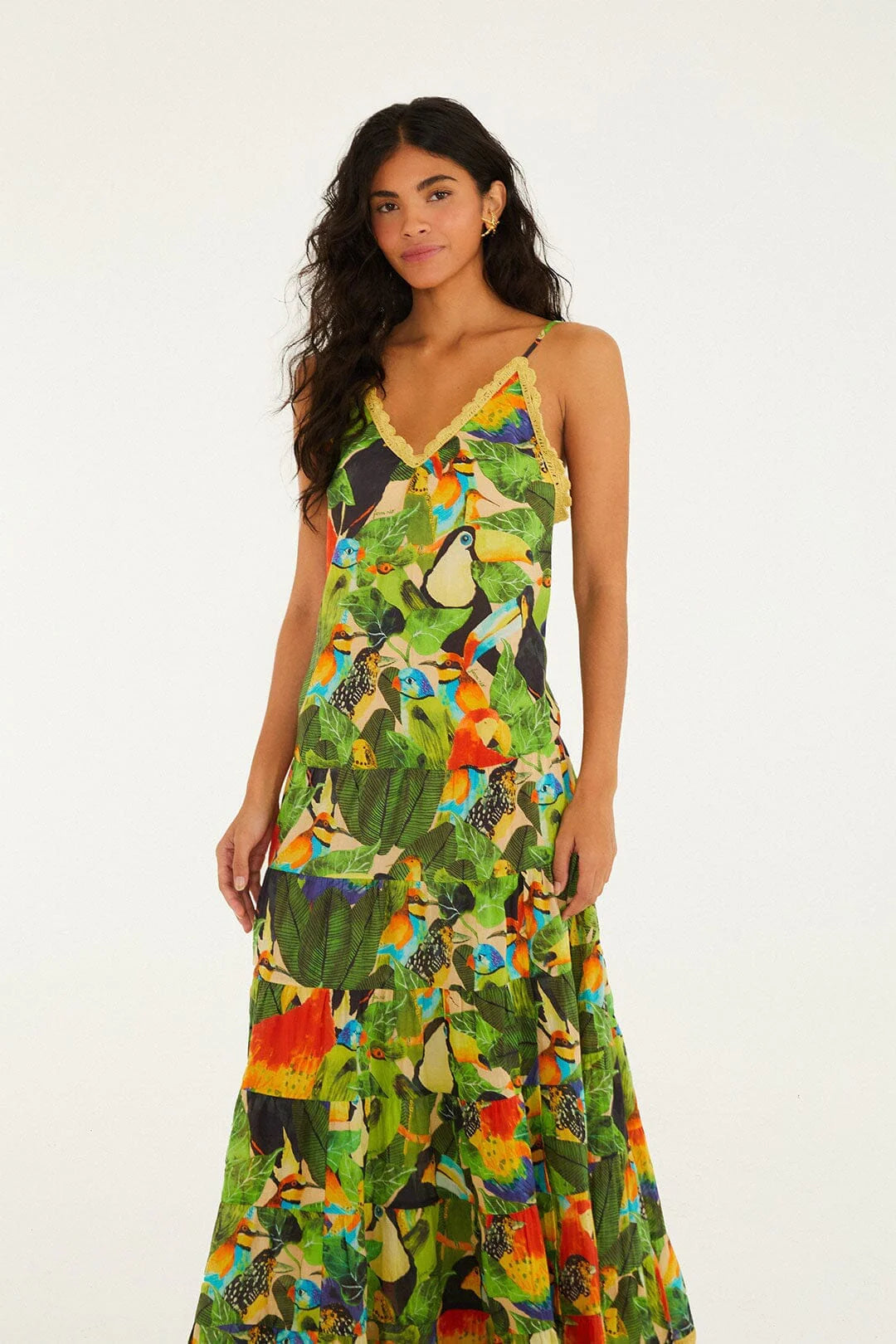 Farm Rio Bird Leaves Long Dress - Laneway Boutique Farm Rio Bird Leaves Long Dress - Laneway Boutique