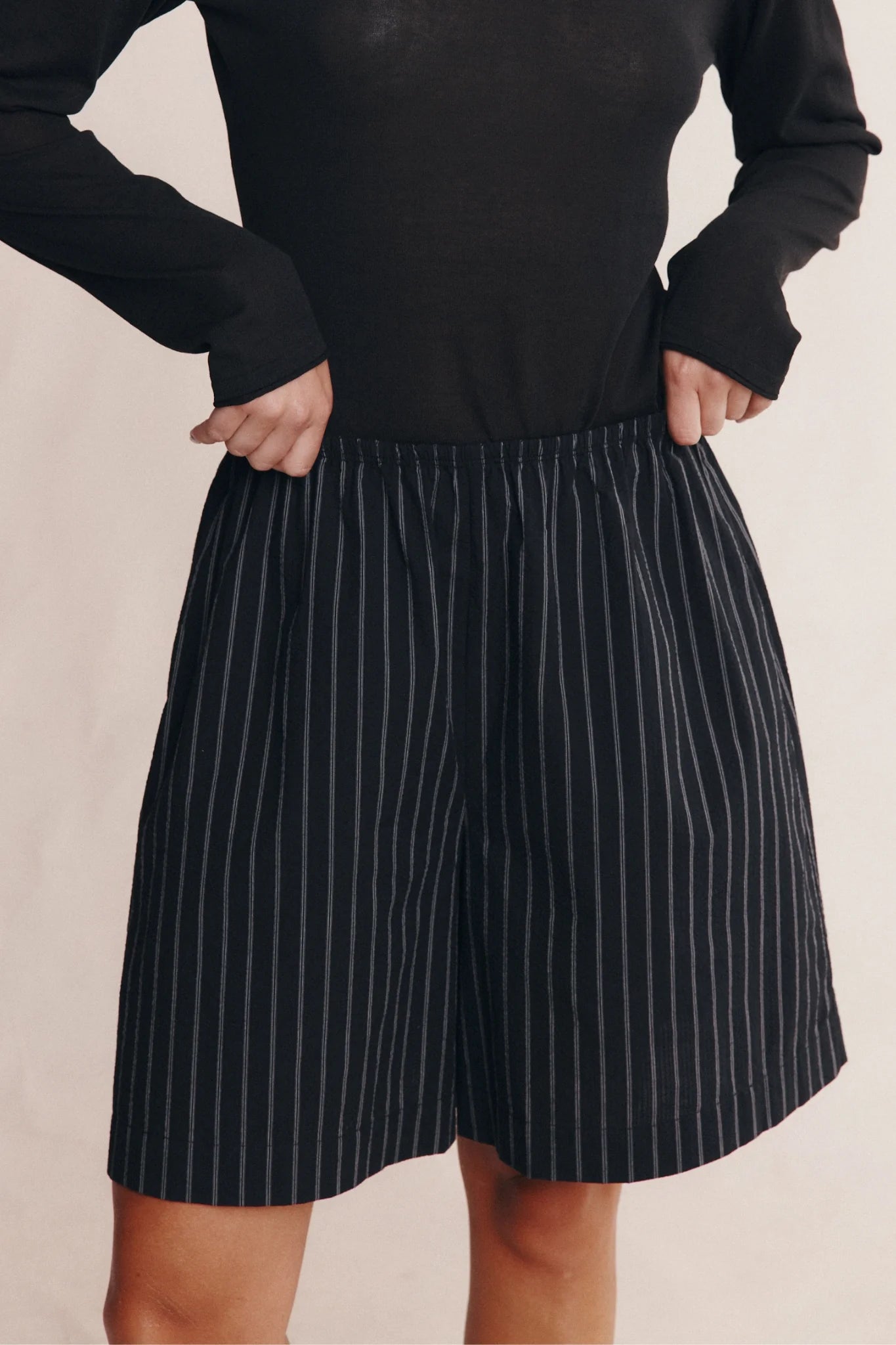 Marle Nara Short Black Pin Stripe