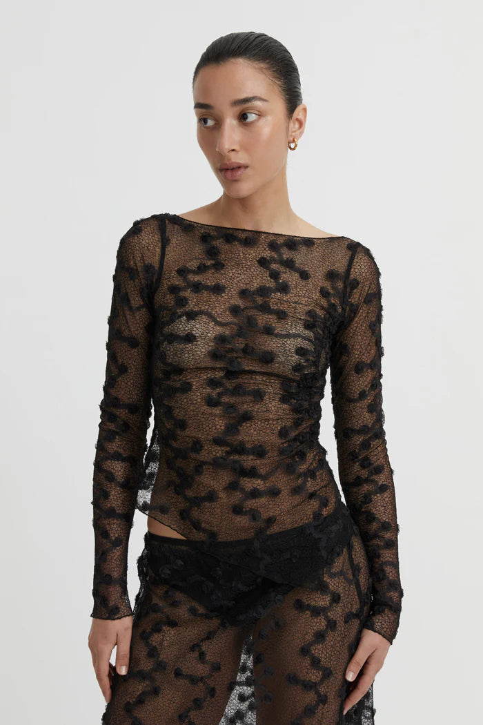 Giselle Lace Top Black