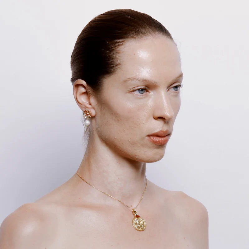 Polia Pendant with Agate Gold