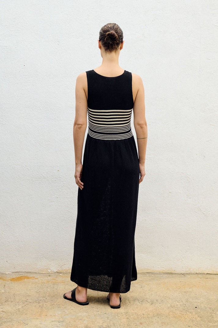 Knitted Midi Dress Black