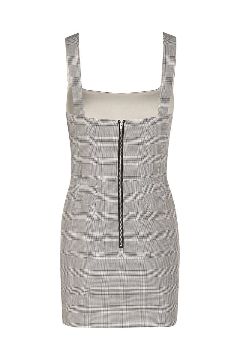 Mae Dress Grey Checker