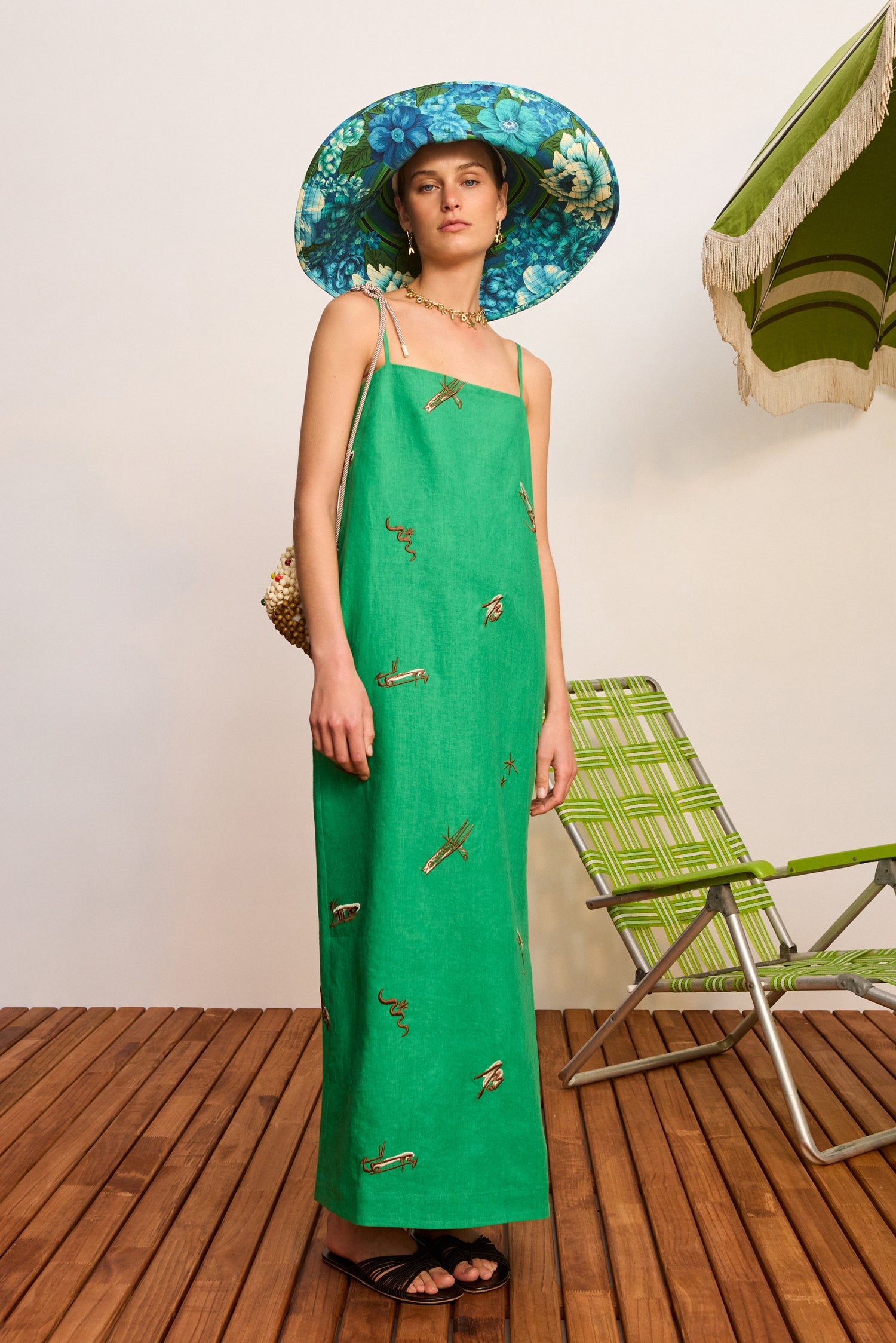 Alemais Wanda Embroidered Midi Dress