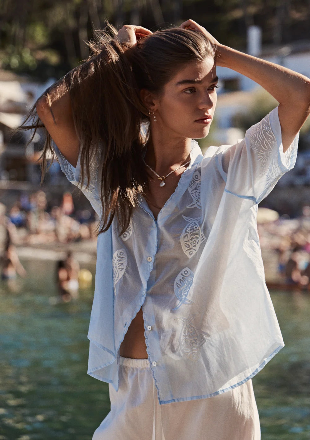 Auguste Sardine Embroidered Blouse Blue