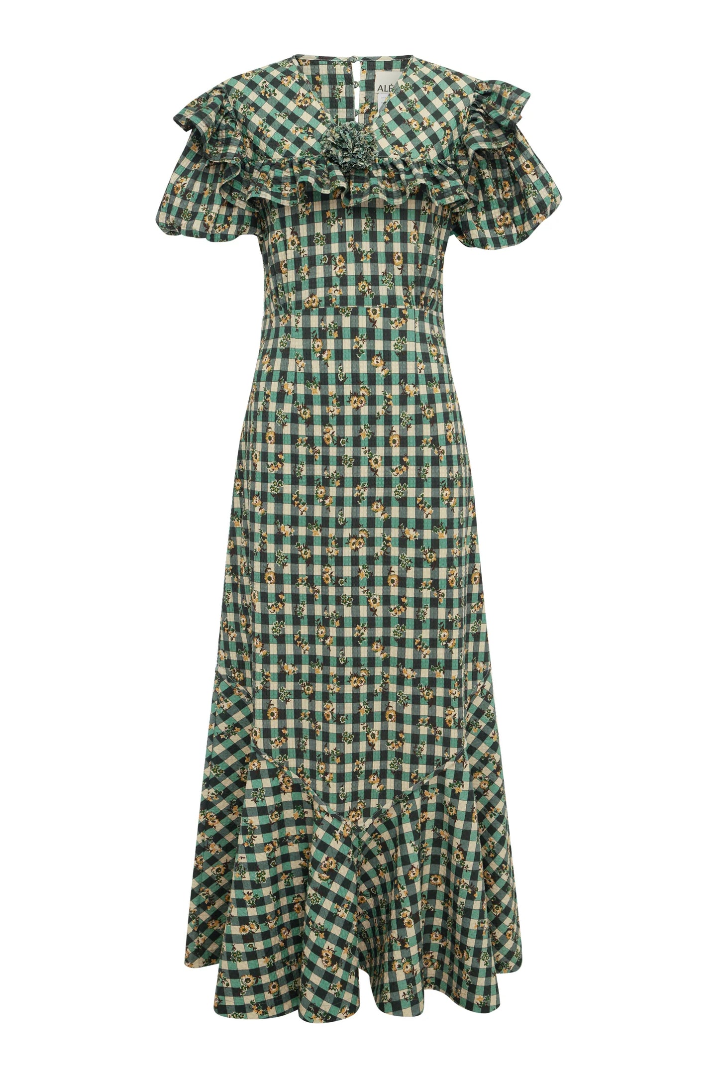 Alemais Outrider Seersucker Midi Dress