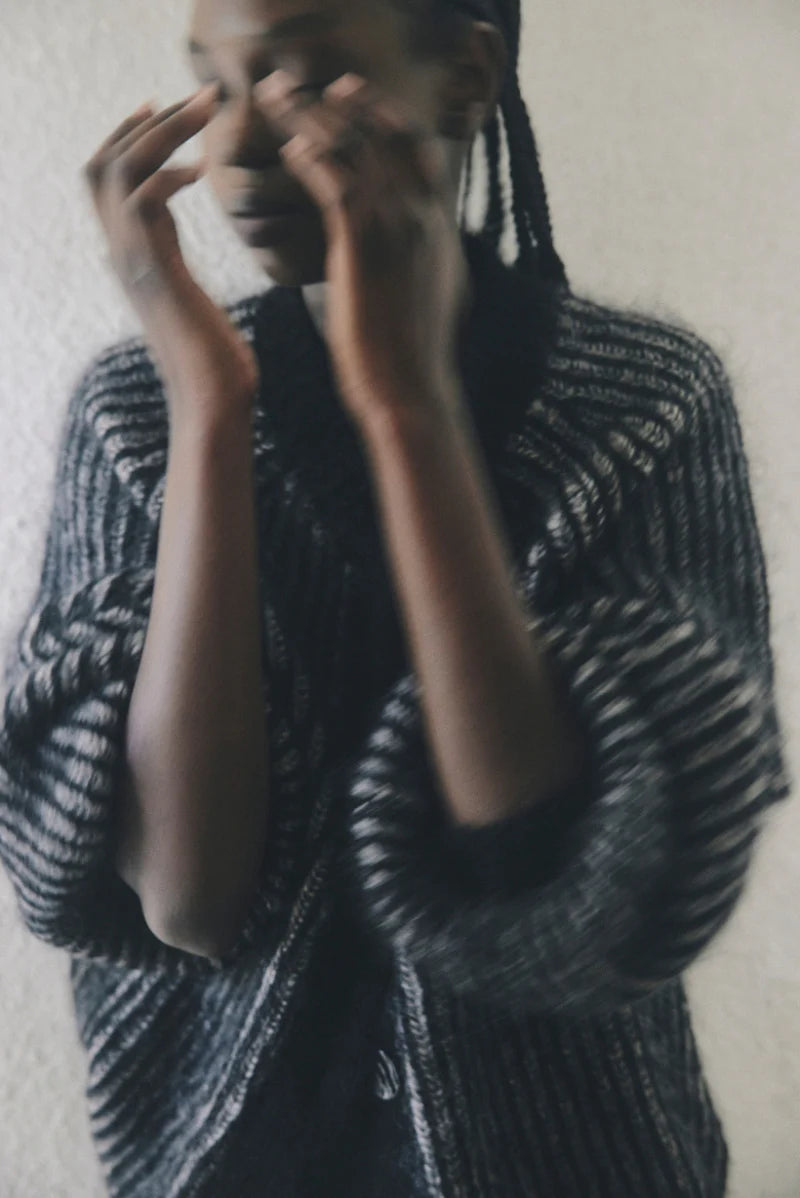 Jasper Cardigan Black Greige