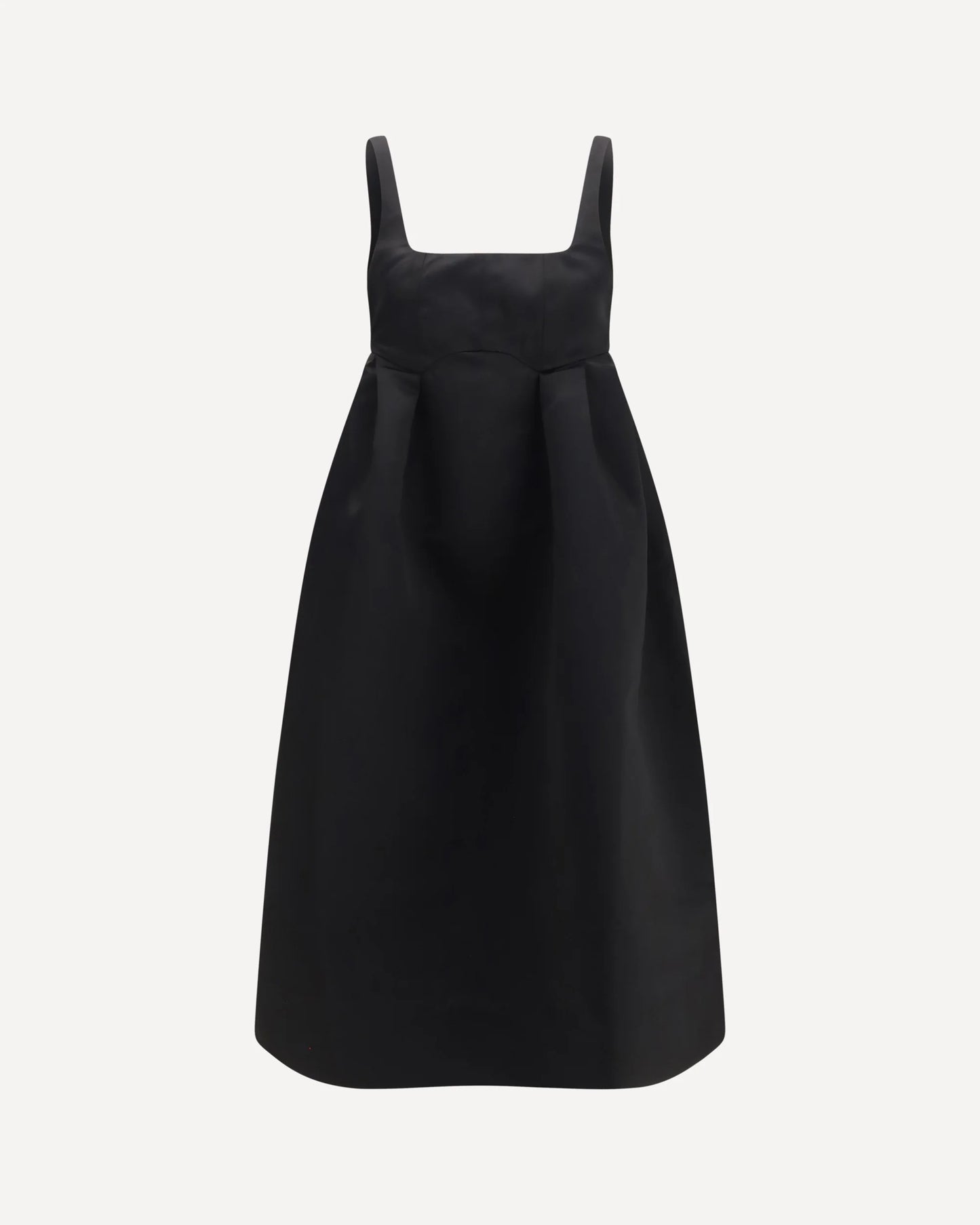 Ganni Duchesse Satin Corset Midi Dress Black
