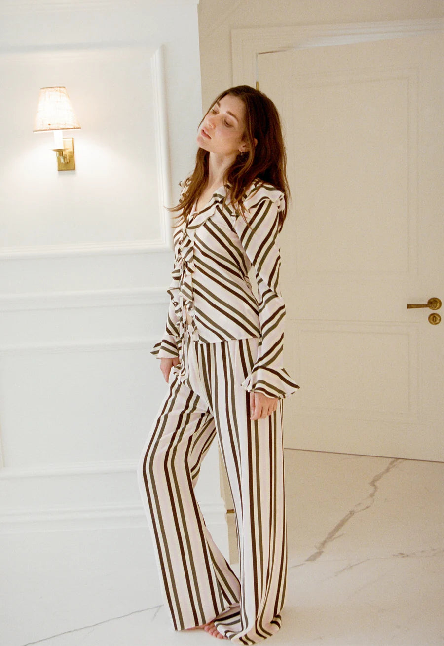 Maggie Marilyn Cool About It Top Olive and Petal Stripe