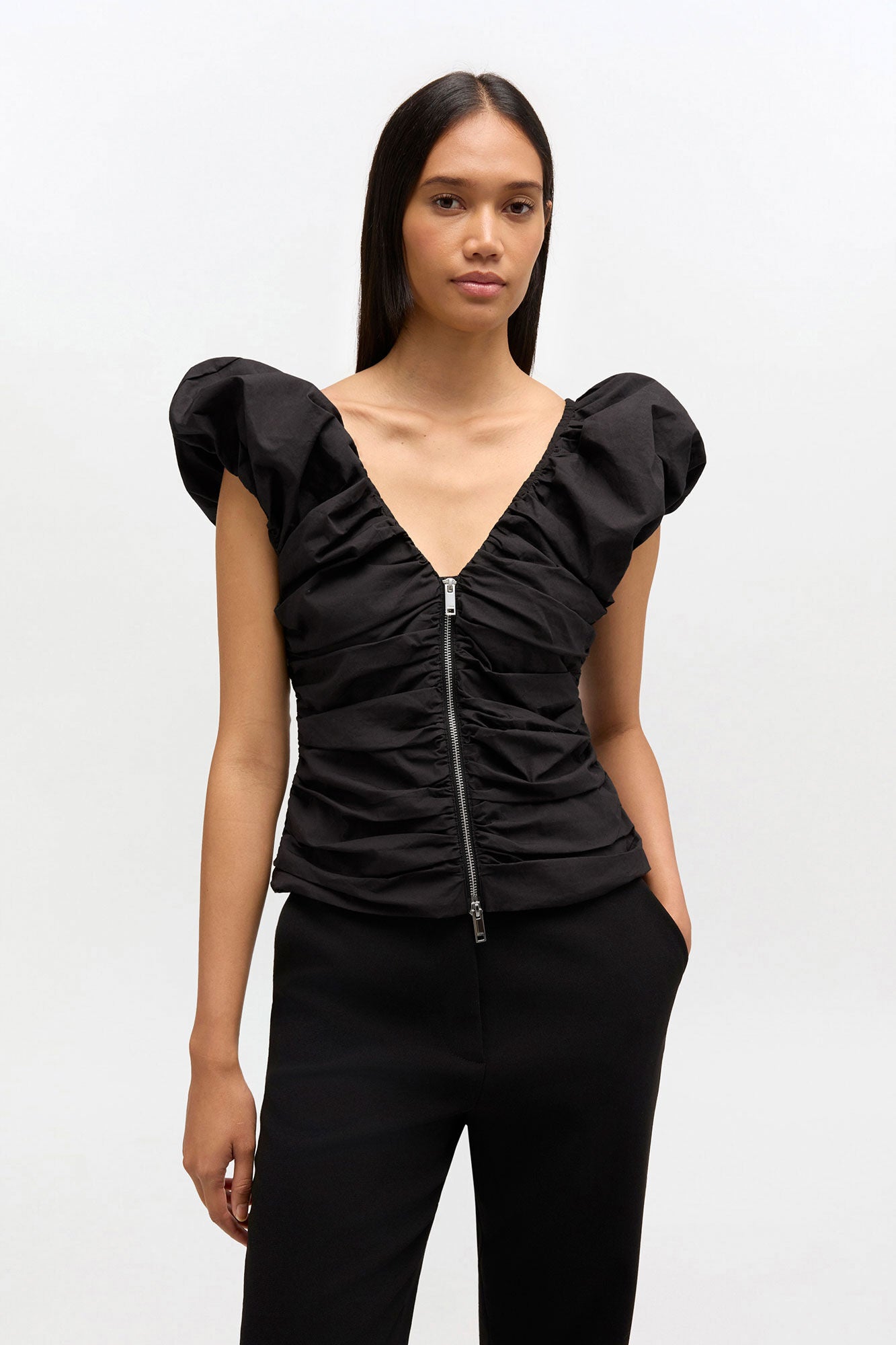 Black Ruched Top
