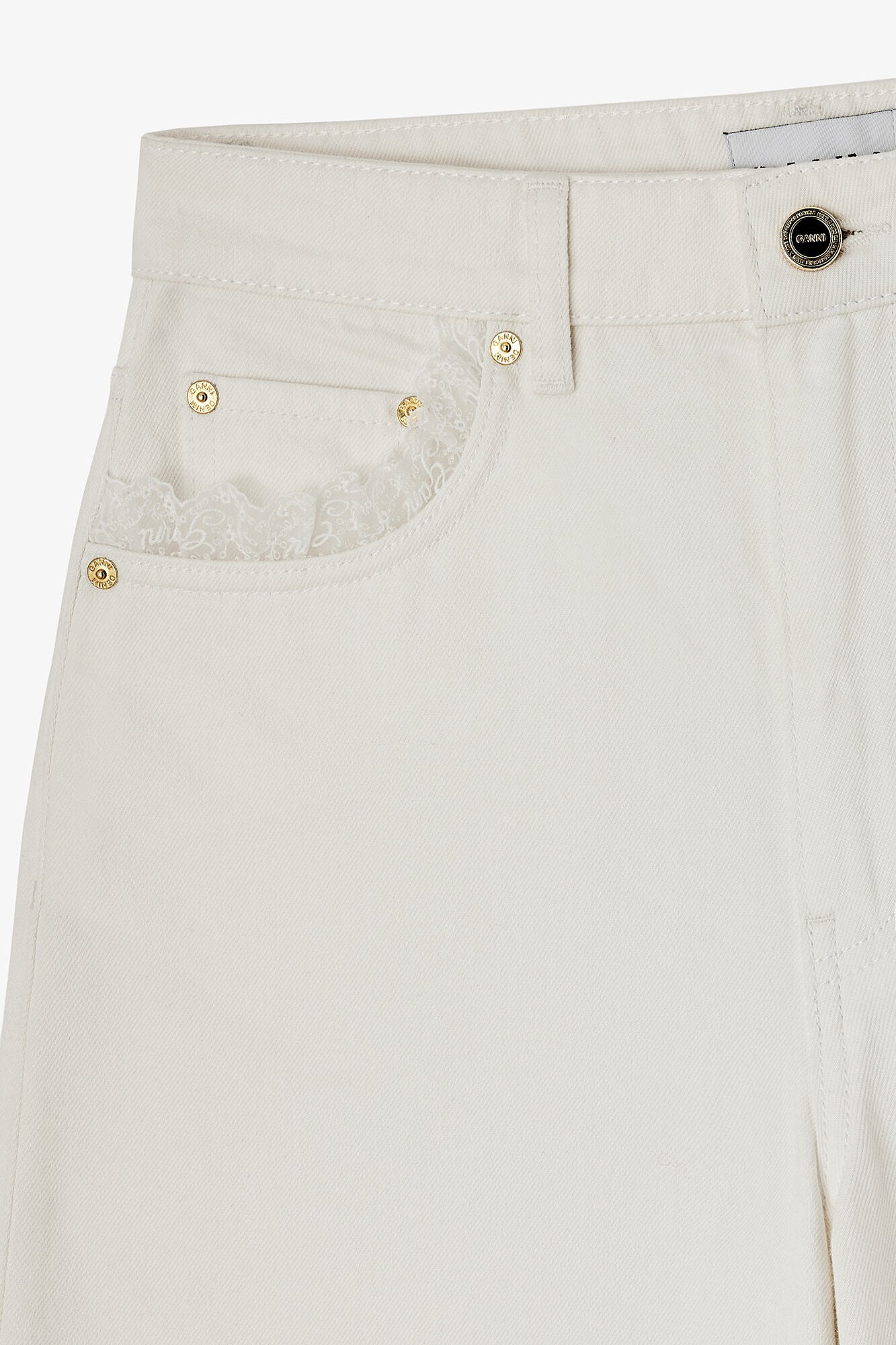 Shorts in White Denim