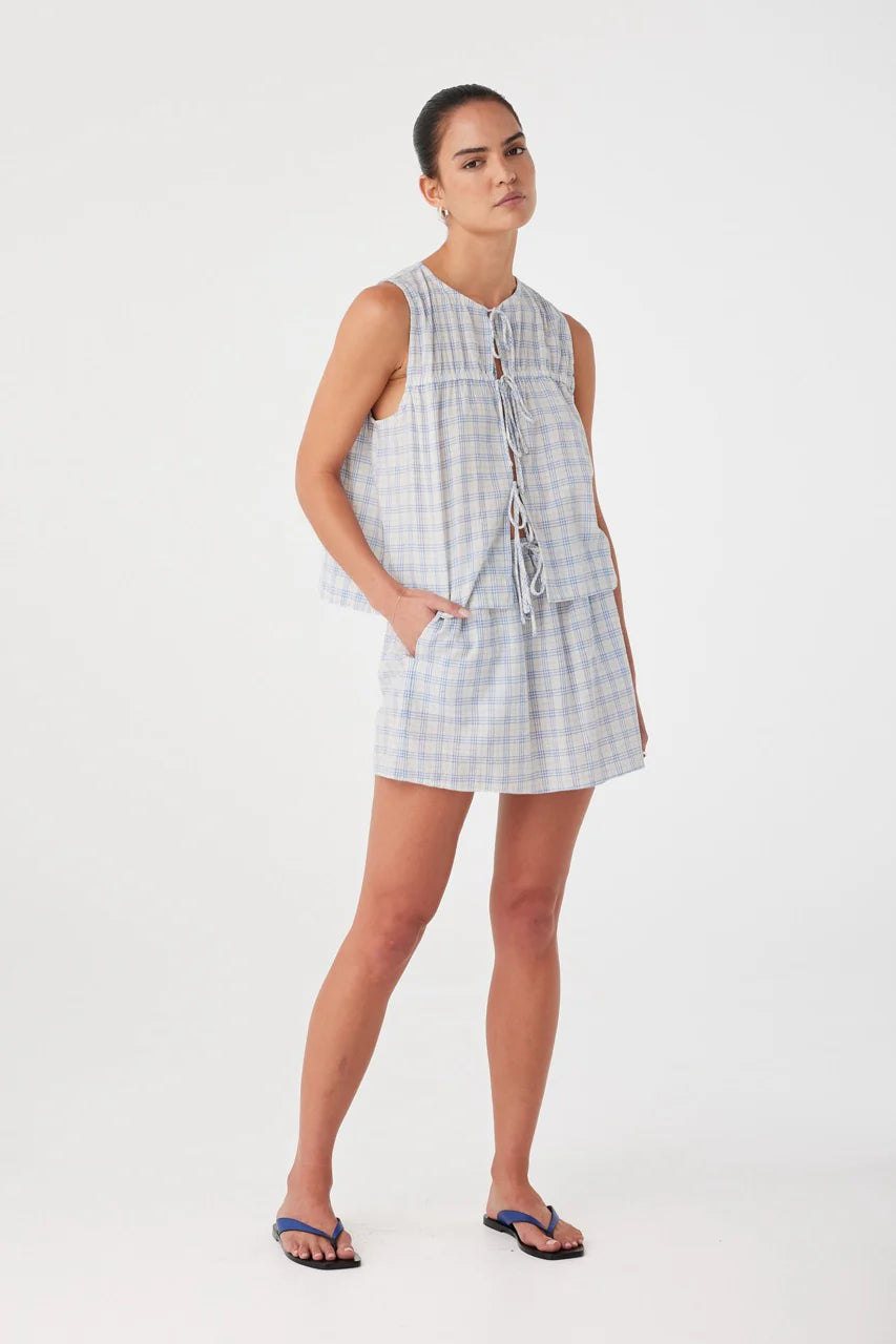 Camille Skirt Blue Check
