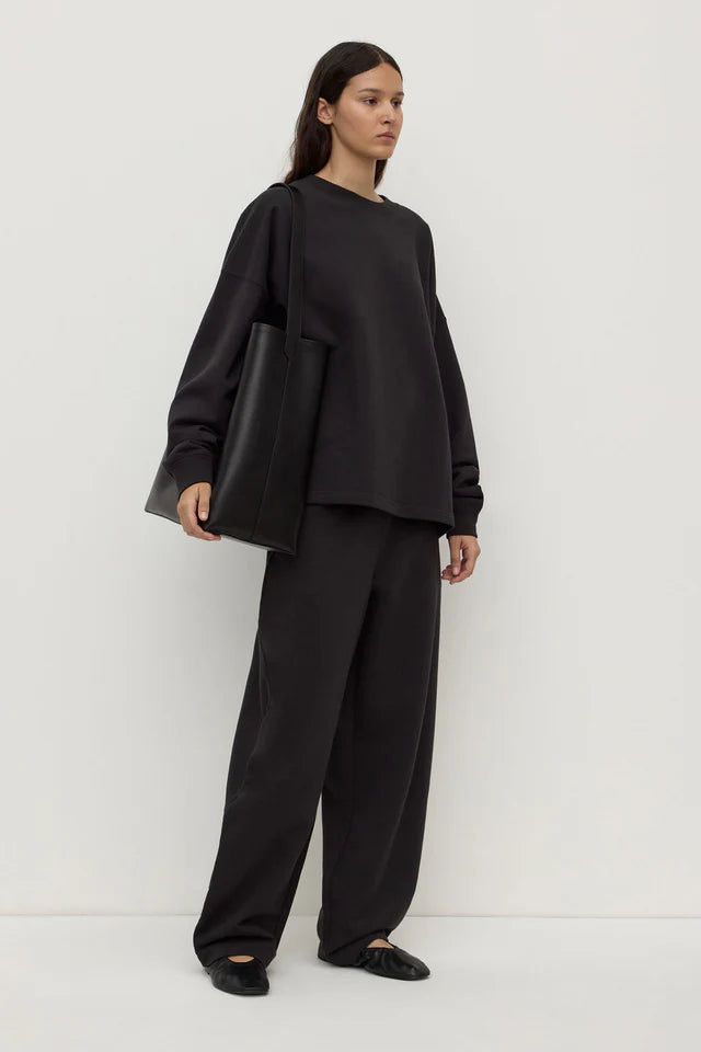 Brushed Cotton Lounge Sweater Washed Black