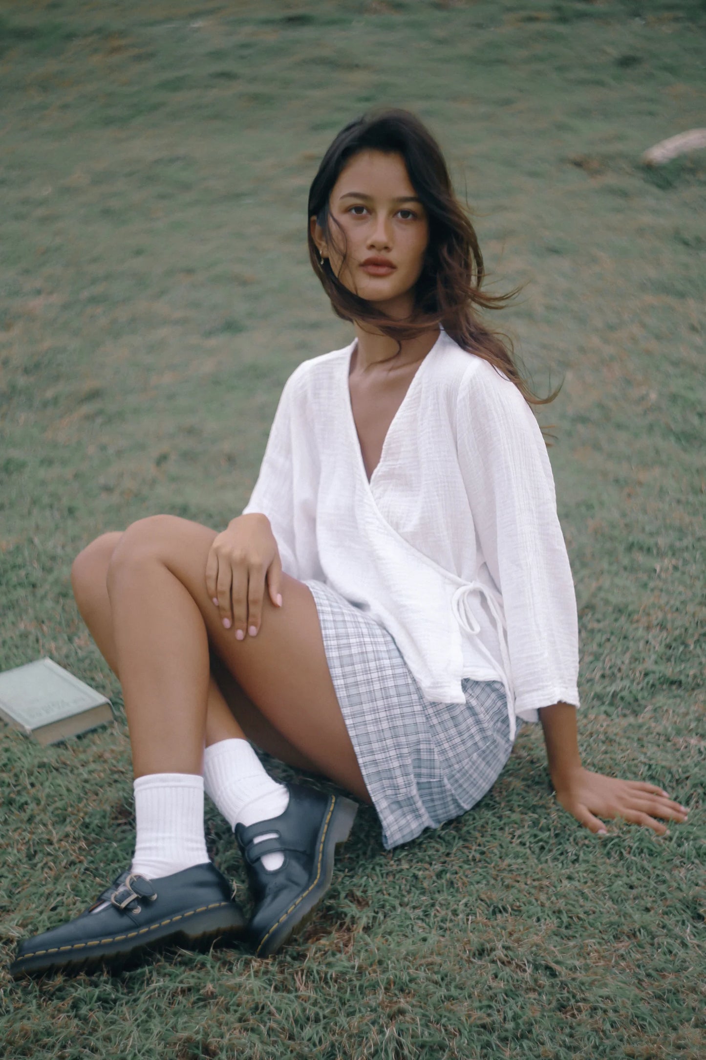 Fleur Skirt Cloud Plaid