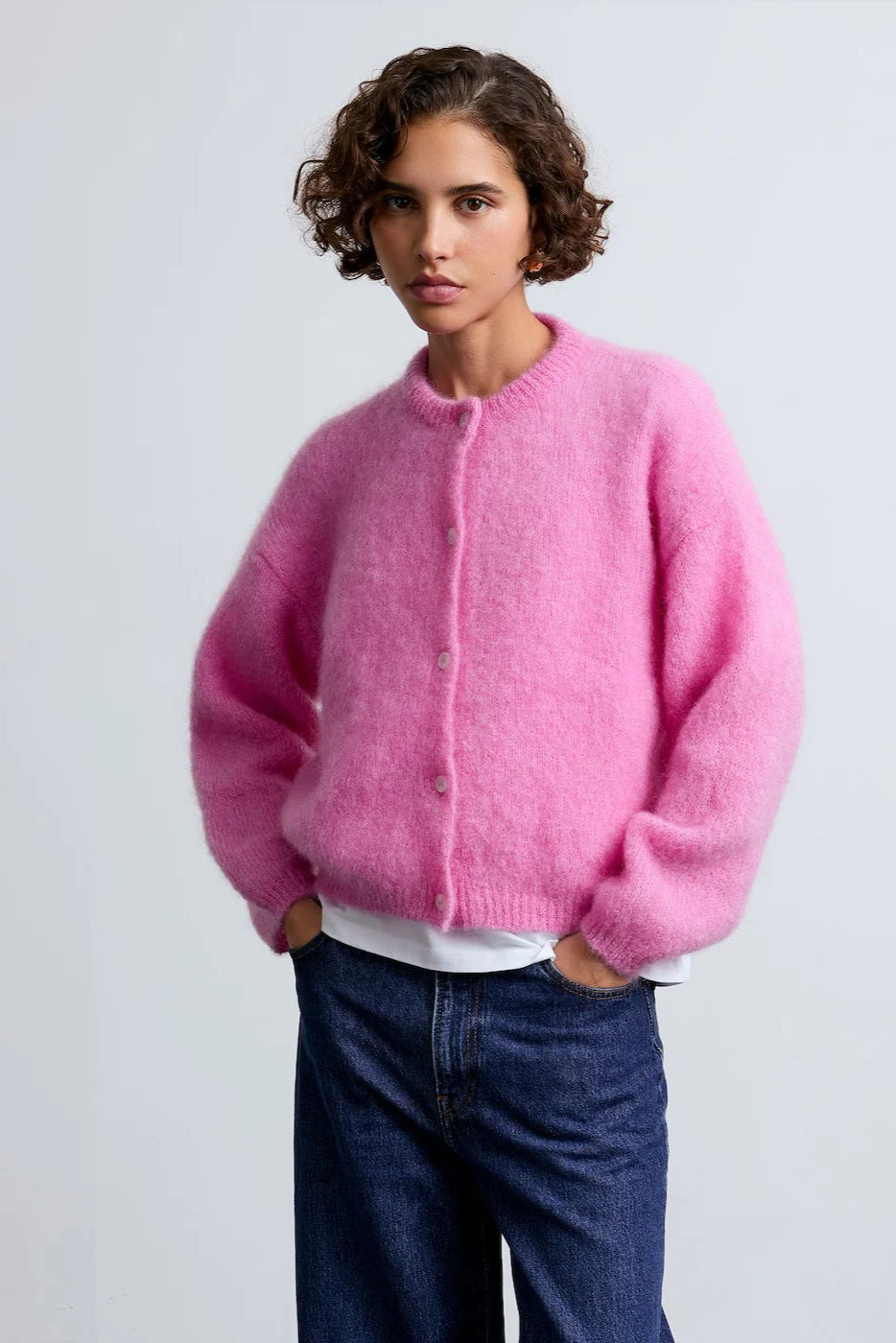 Surprise Olivia Mohair cardigan Rose - Laneway Boutique