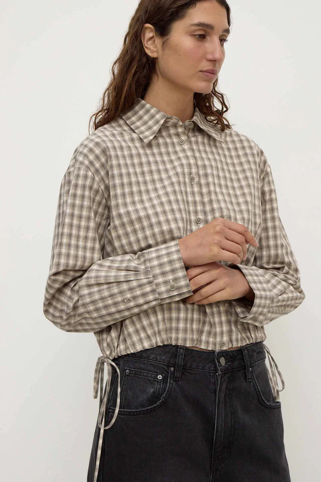Eddie Check Shirt White Grey