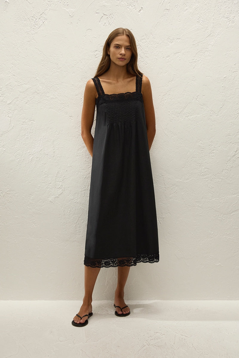 Faithfull Cristina Midi Dress Mia Lace Black