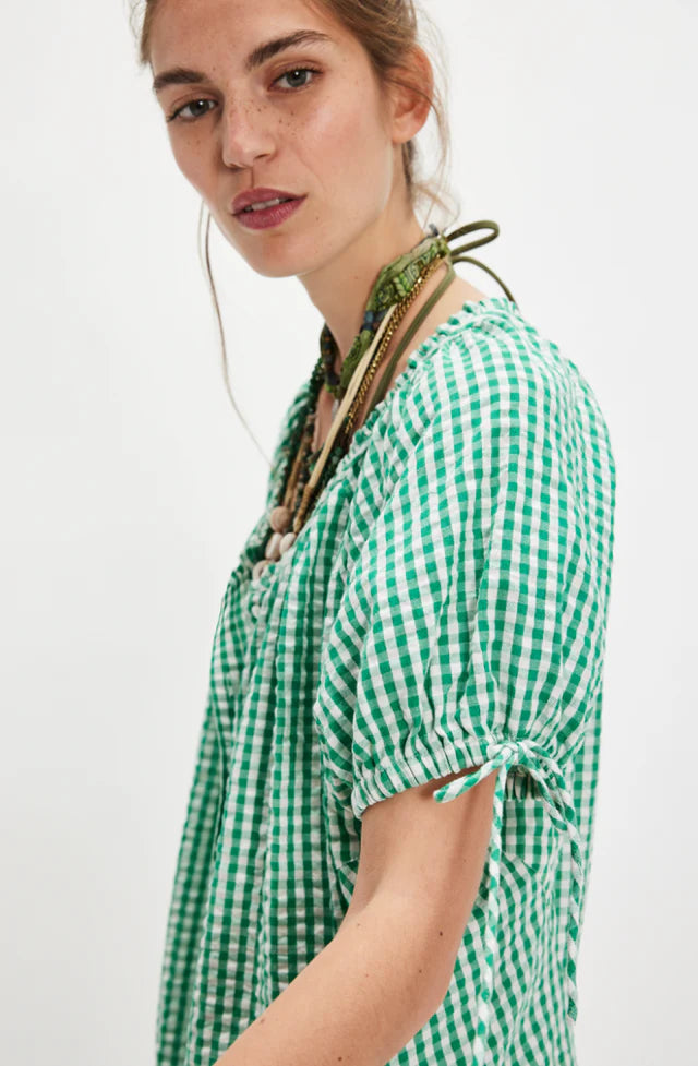 Farley Gingham Tunic Green Combo