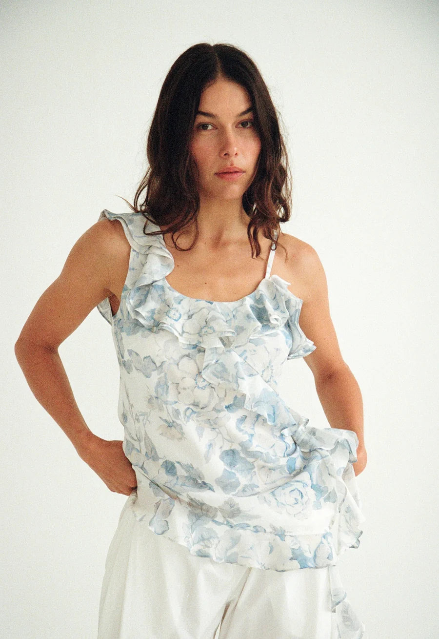 Maggie Marilyn Gentle By Nature Top Blue Floral