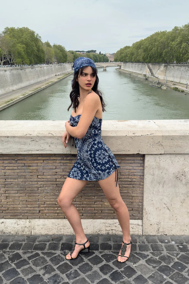 Daniela Dress Bandana Navy