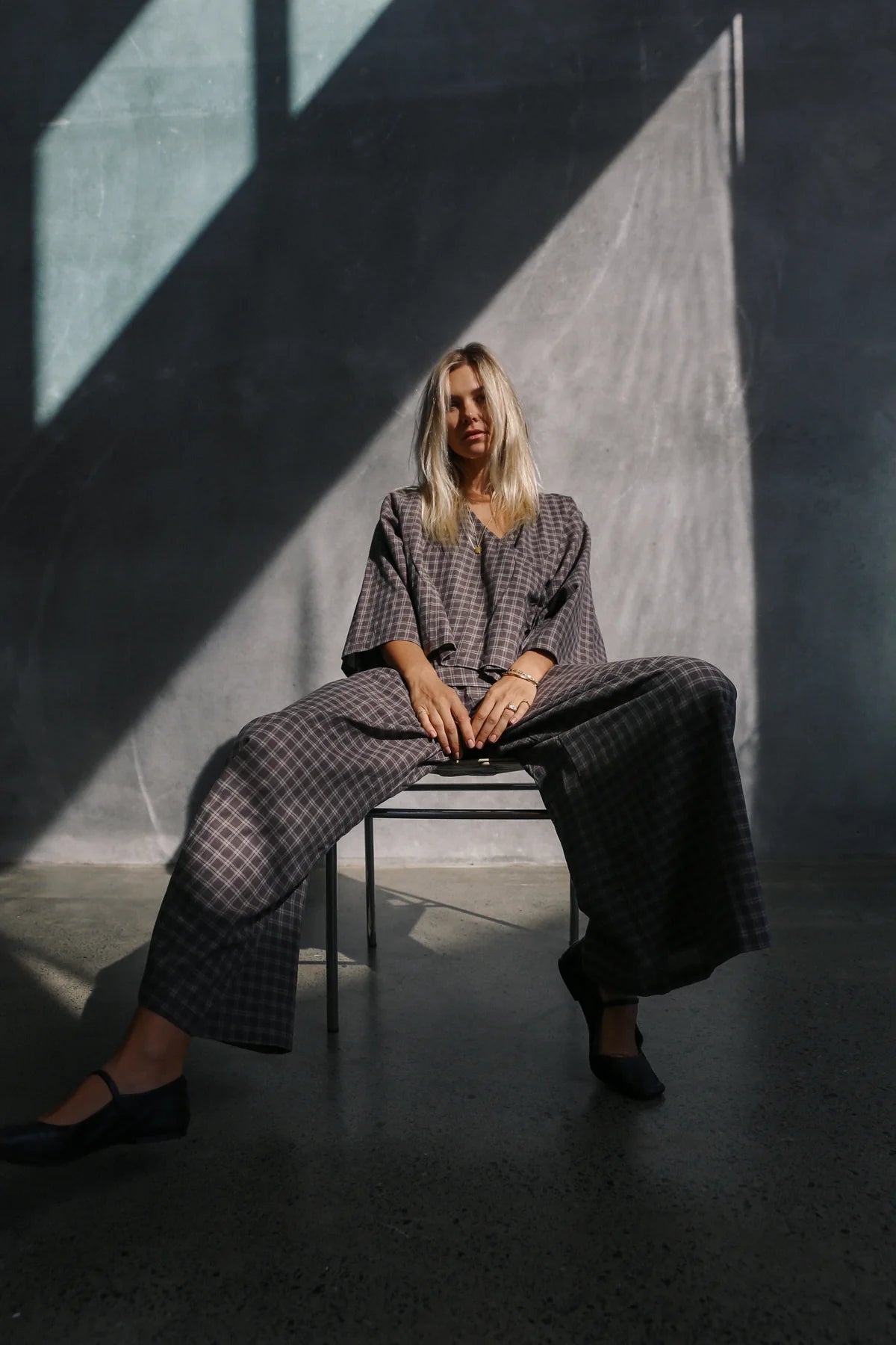 The Bare Road Ivy pant Maple gingham