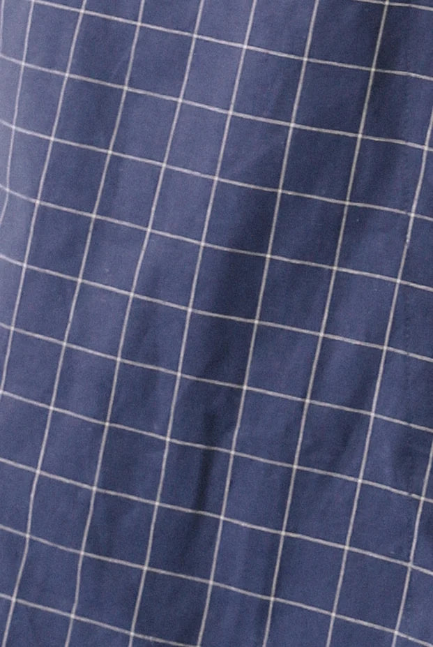 The Bare Road Mia wrap mini dress Indigo plaid