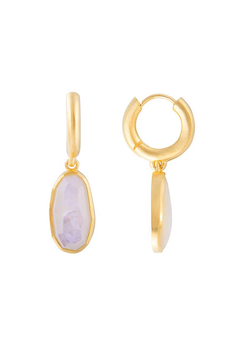 Free-Form Mother of Pearl Hoops