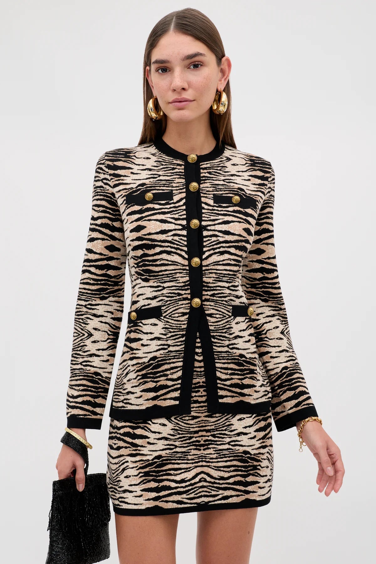 Rixo Liesel Skirt Cooper Tiger Beige