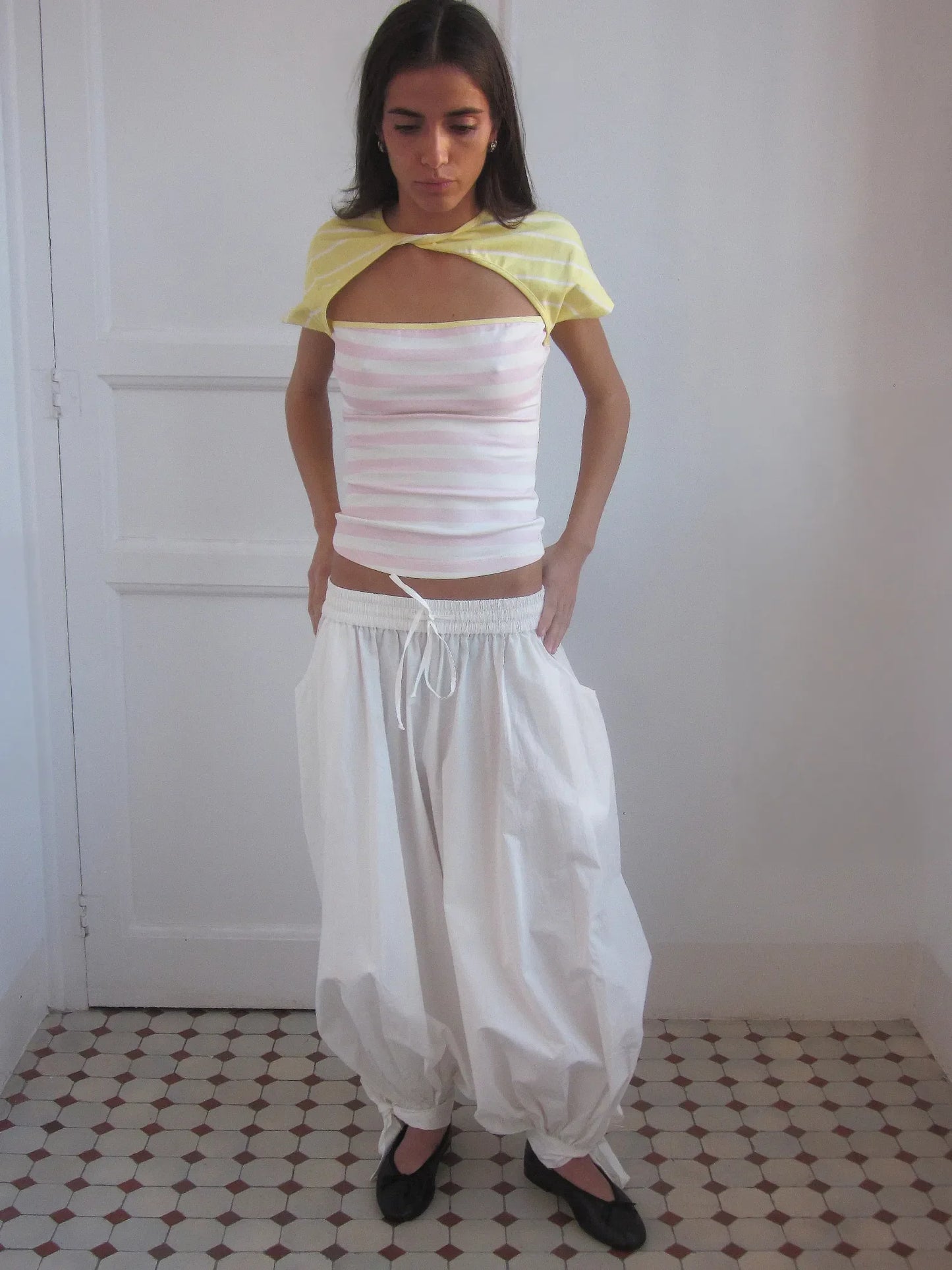 Lotus Stripe Dots Top