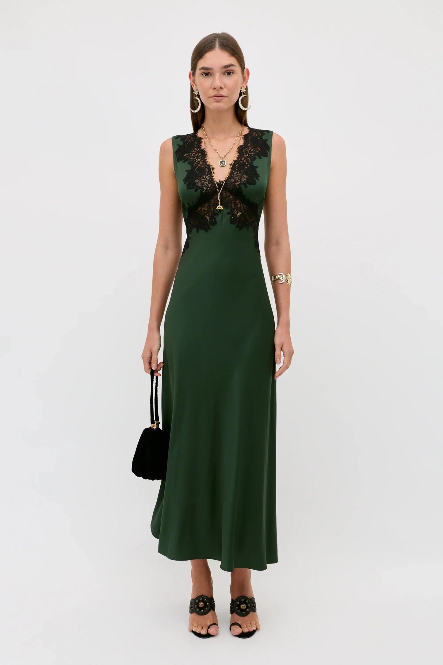 Rixo Lysandra Dress Deep Green