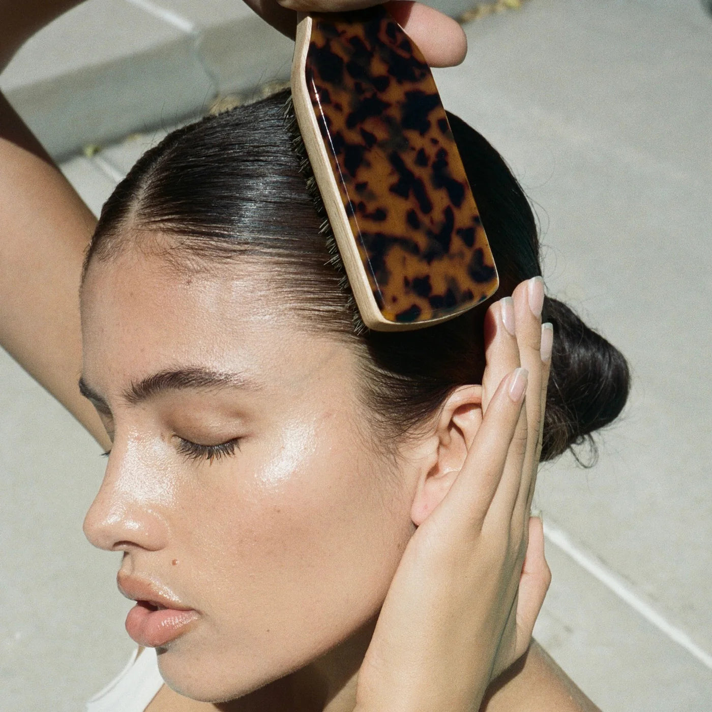 Mini Boar Bristle Brush Tortoise