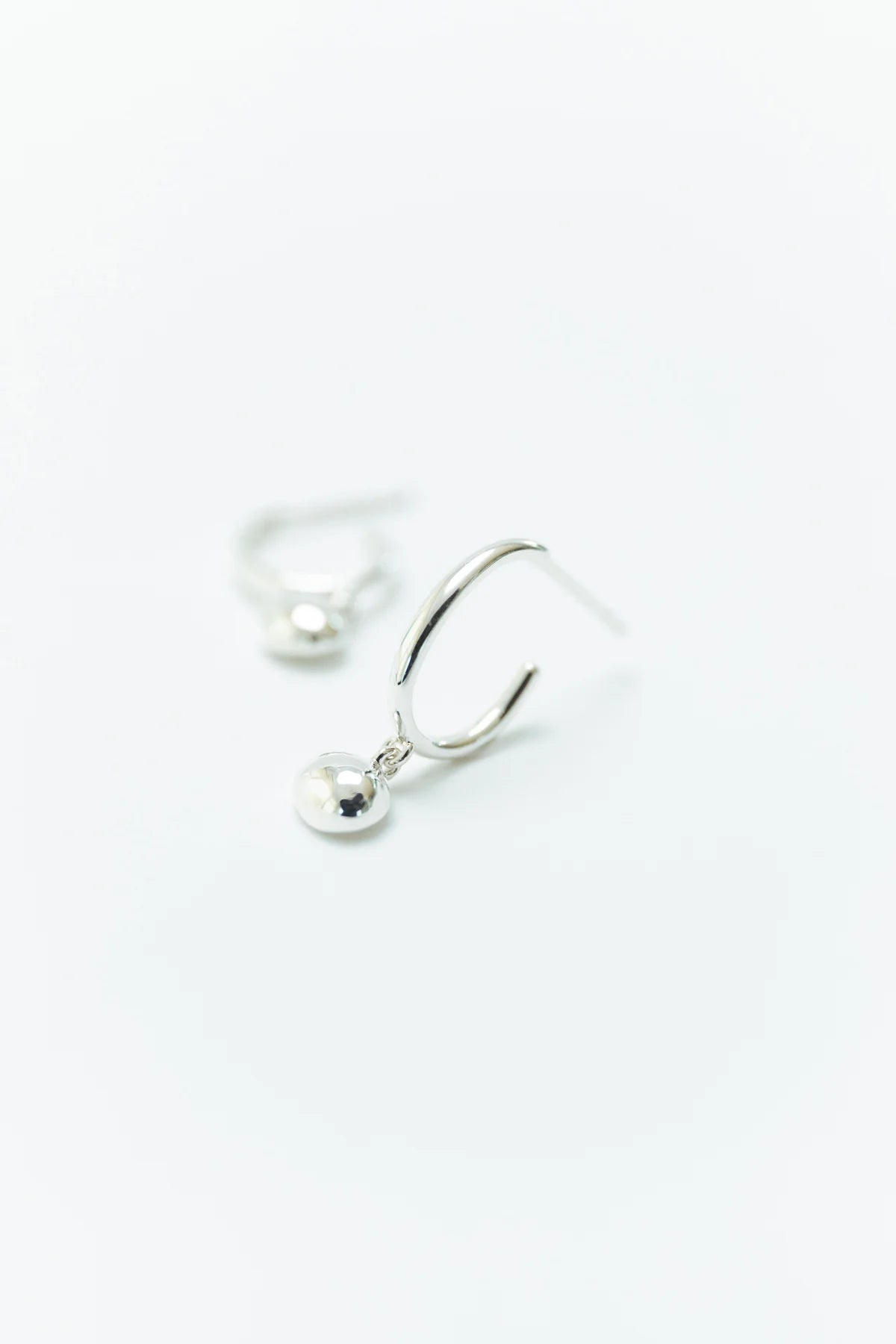 Mini Drop Hoops Silver
