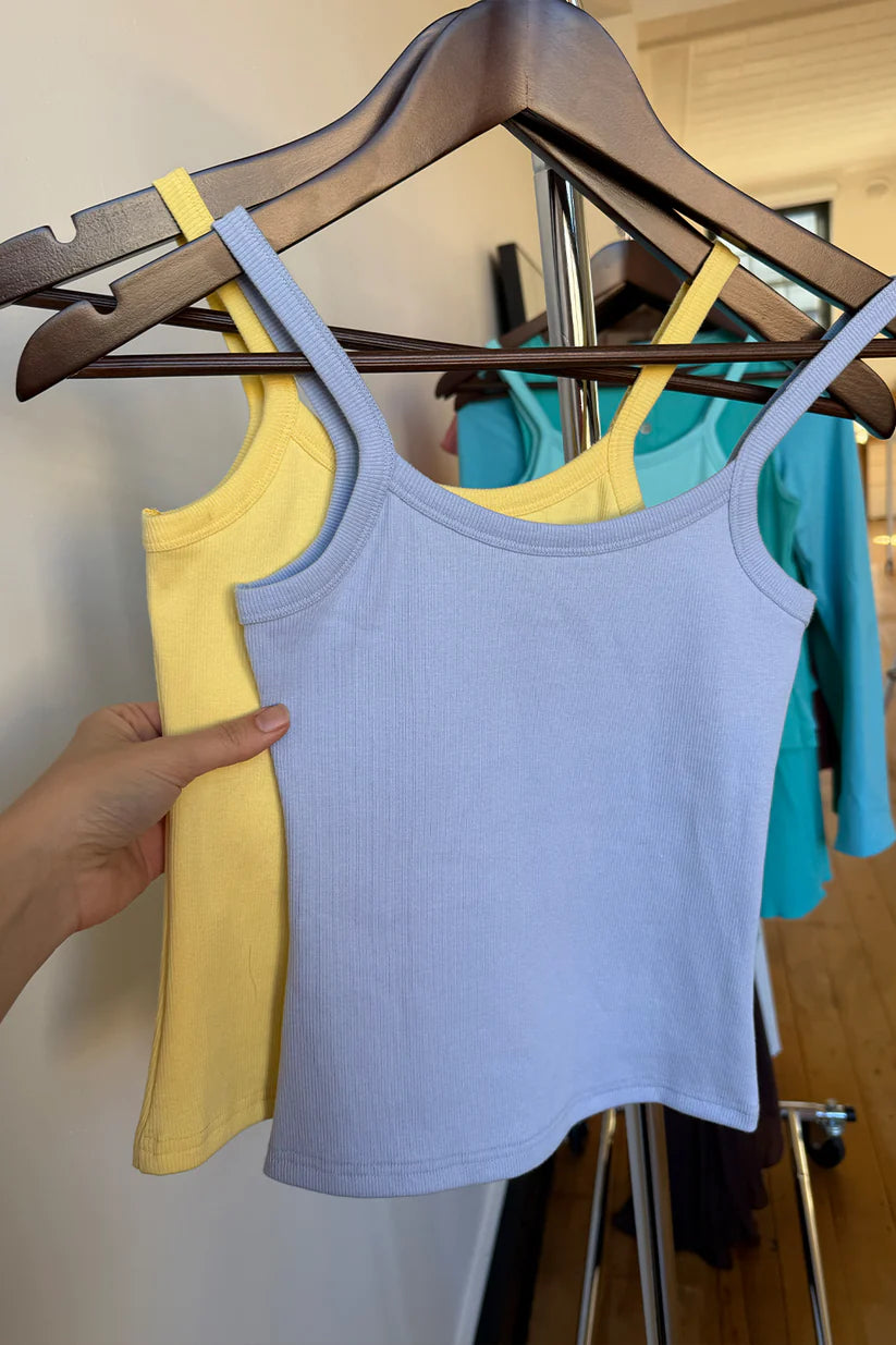 Ribbed Singlet Cielo