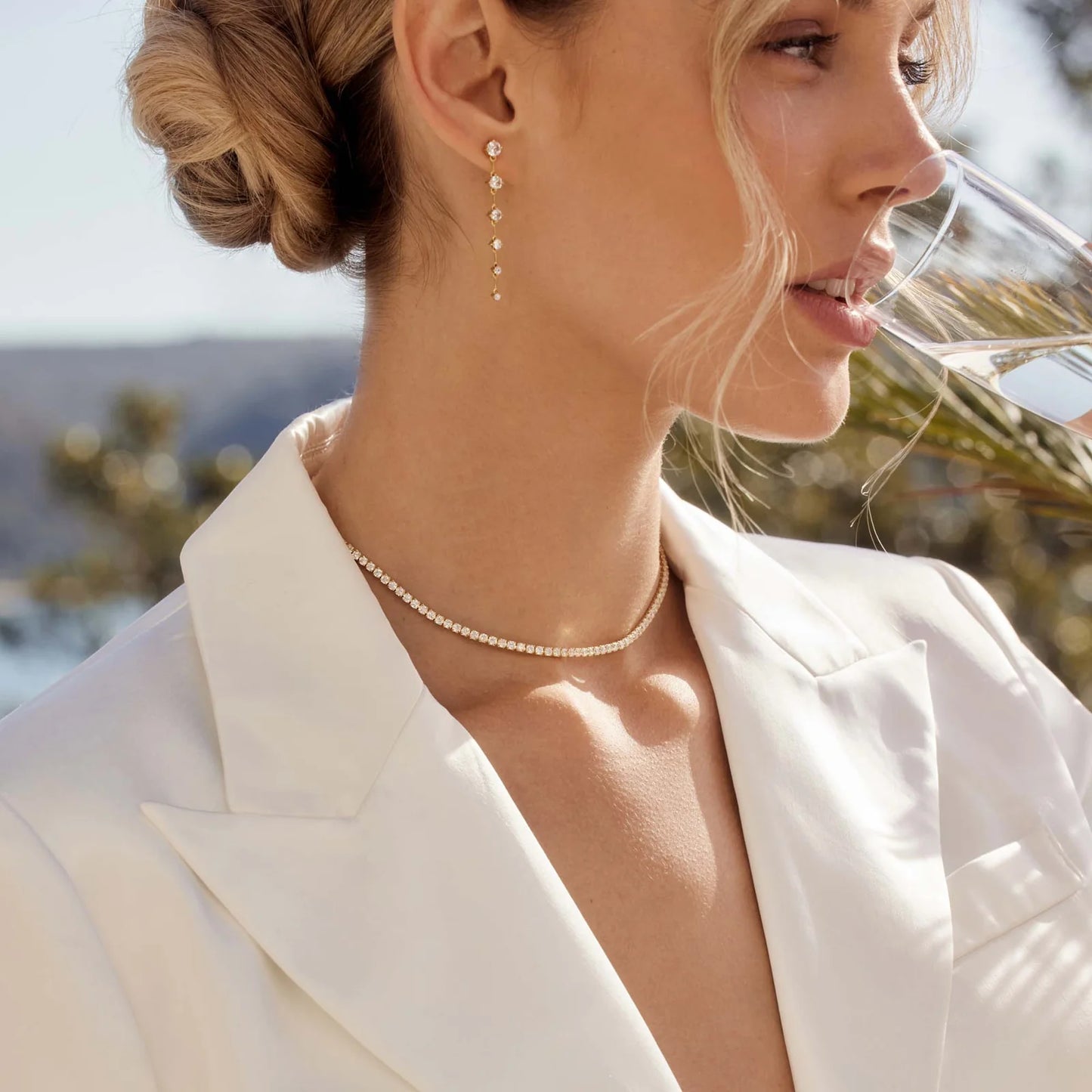 Aspen Tennis Necklace Gold