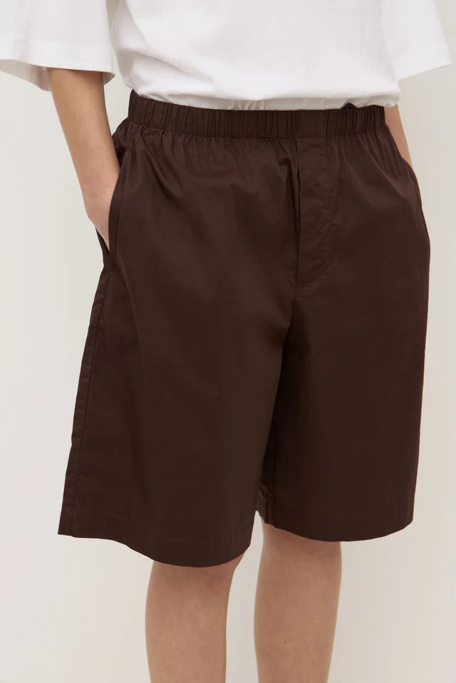 Riley Poplin Short Ganache