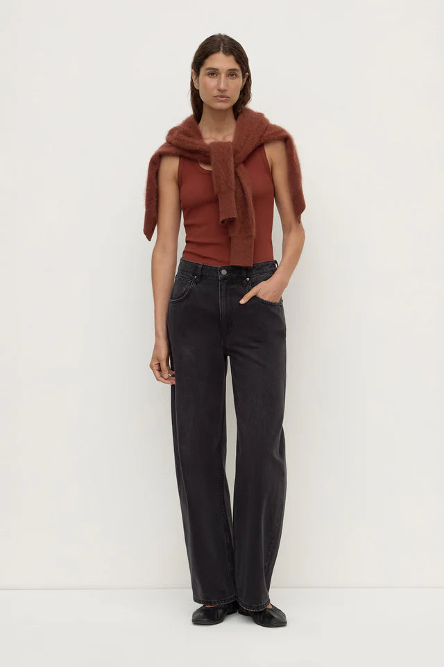 Robyn Scoop Neck Rib Tank Burnt Amber