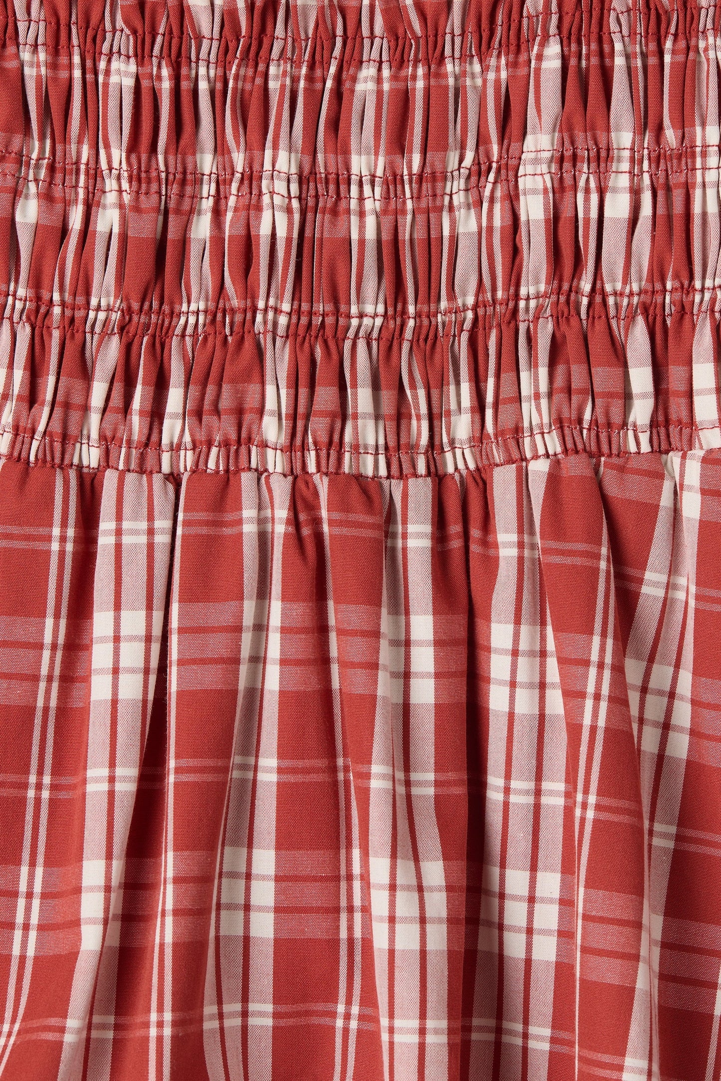 Faithfull Gerta Midi Dress Ines Check Terra Rosso