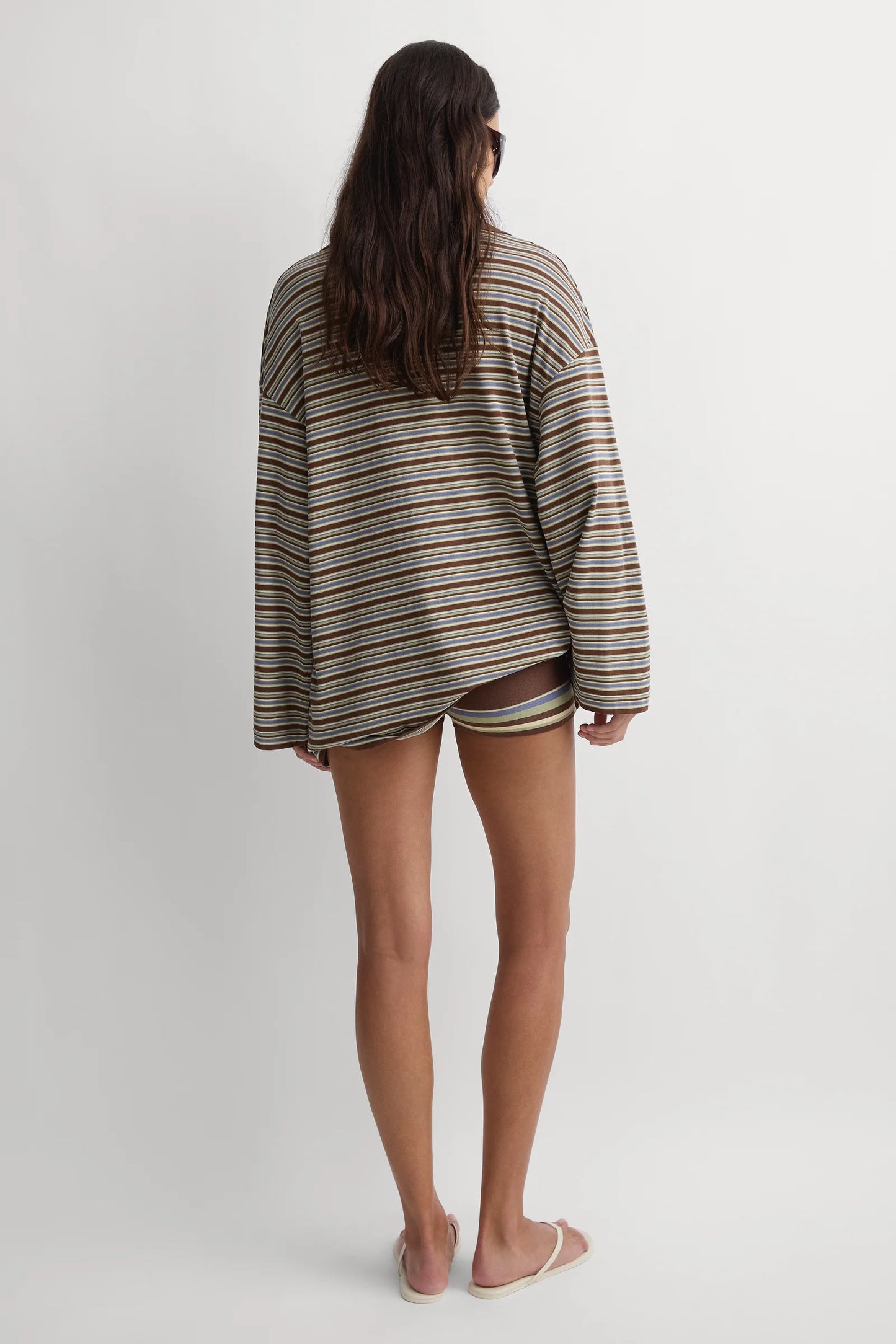 Faithfull Playa Mini Short La Palma Stripe Carob