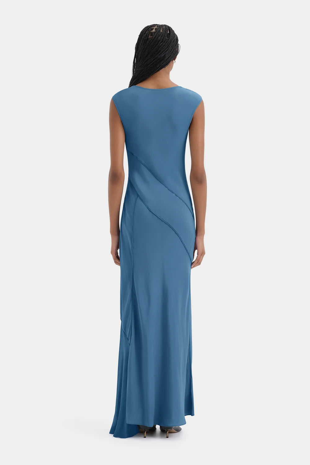 Sir Elin Panelled Gown Blue
