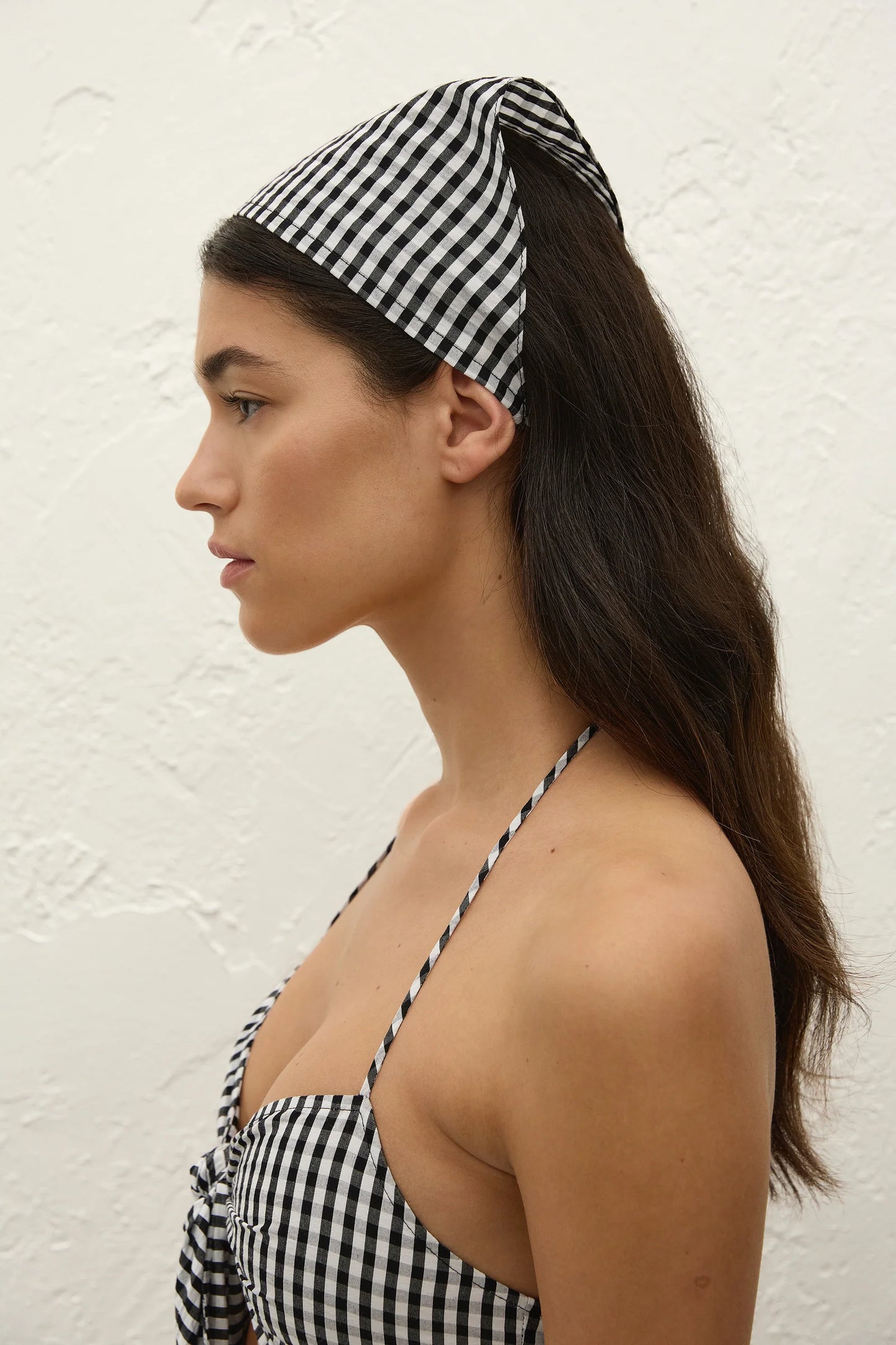 Lucia Head Scarf Black Gingham